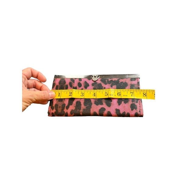 Vintage Pink & Black Leopard Print Clutch Wallet - Picture 7 of 9